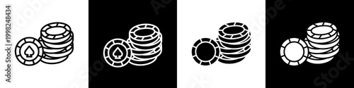 Chip black and white icon design concept
