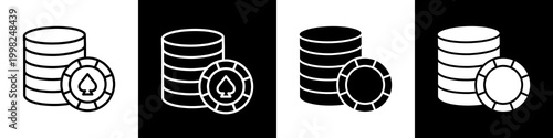 Chip black and white icon design concept