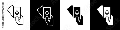 Playing card black and white icon design concept