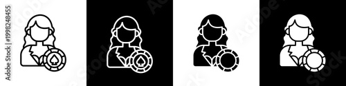Croupier  black and white icon design concept