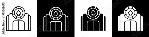  Casino black and white icon design concept