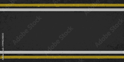 Asphalt road with yellow lane markings top down view