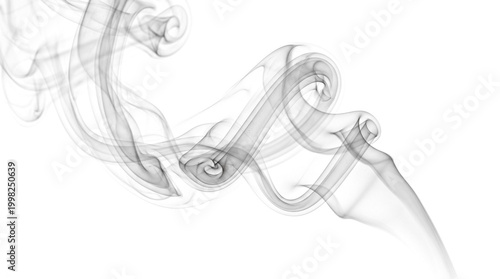 Bilde på lerret wispy grey smoke tendrils swirling and curling, ethereal gaseous form, abstract translucent vapor effect, atmospheric element for design and decoration