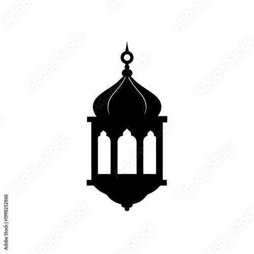 Minimalist black lantern with dome and finial