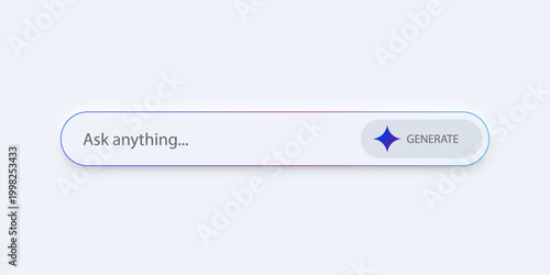 Cuadro en lienzo AI Prompt Bar Design Ask Anything ChatGPT Style Generate Button Vector Transpare