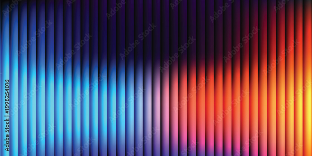 Fototapeta premium Blue to Orange Gradient Abstract Background with Glow and Vertical Lines Texture