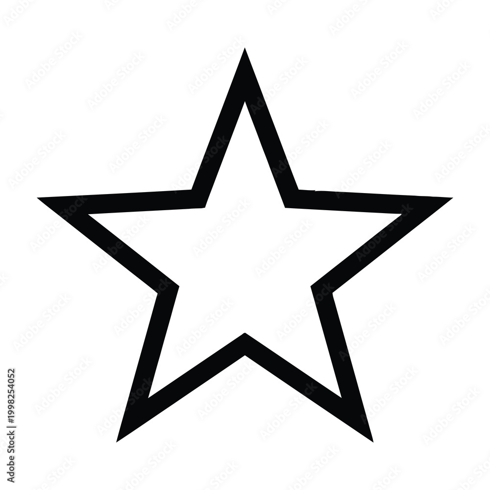 Fototapeta premium Black star symbol on white background