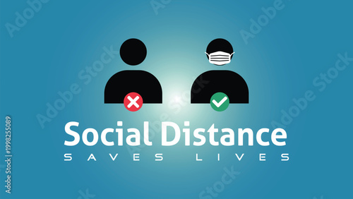 Social Distance and Stop Germs Awareness Banner