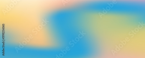 Abstract clear blue sky. Pastel rainbow. Light blue, pink and yellow color vector banner.