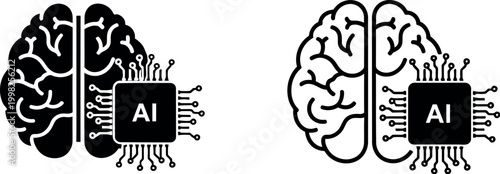 Brains paired with integrated circuit components symbolize the fusion of biological intelligence and sophisticated electronic systems.