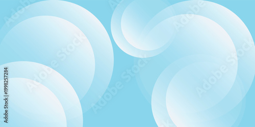 Minimalist banner background, pastel colorful, Light Blue gradations. Circle effect style geometric, abstract background. Vector Illustration