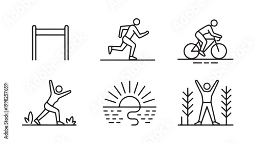 Fitness Icons For Healthy Lifestyle Concepts