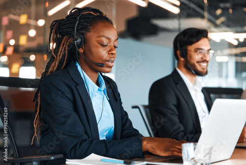 People working in a call center