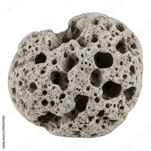 Detailed texture of porous volcanic rock formation