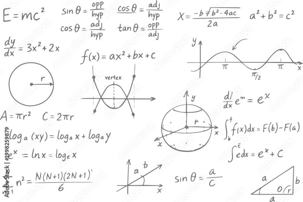 Photography Seamless hand drawn chemistry and physics pattern featuring mathematical equatio