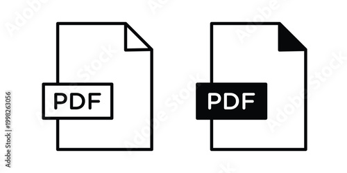 PDF icon, symbols pack for UI designs.