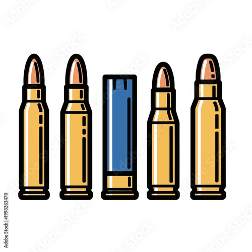 Bullets and a blue magazine.