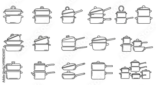 Collection of various cooking pots.