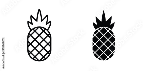 Pineapple icon, symbols pack for UI designs.
