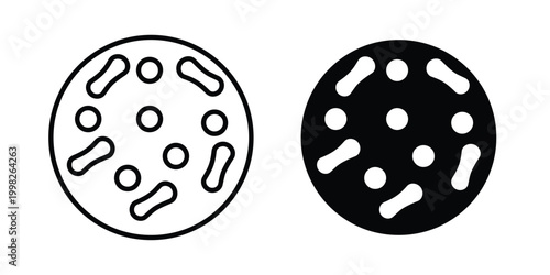 Probiotics bacteria icon, symbols pack for UI designs.