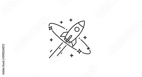 A simple line drawing of a rocket.