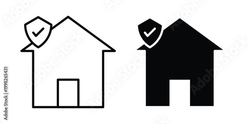 Safe home icon, symbols pack for UI designs.