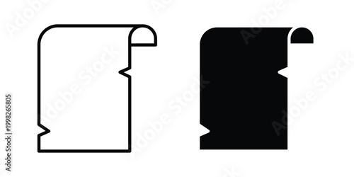 Scroll papyrus paper icon, symbols pack for UI designs.