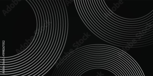 Sleek grey concentric circles and radiant geometric lines create a captivating abstract background. This modern, high-tech design embodies sophistication, energy, and dynamic digital connectivity.