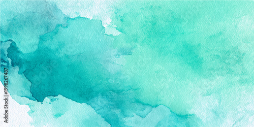 Captivating watercolor artwork with flowing shades of aqua green. Evoking tranquility and a sense of serenity.