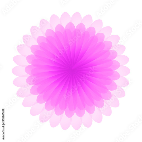 radial abstract petals pink template icon minimalist element digital
