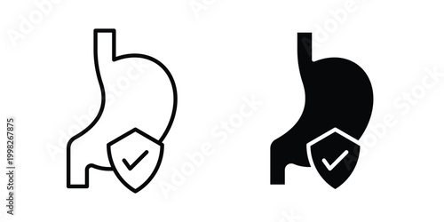 Stomach protection icon, symbols pack for UI designs.