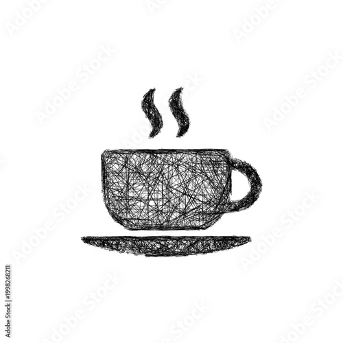 Sketch coffee cup icon design