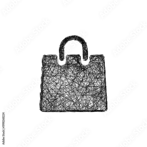 Sketch shopping bag icon design