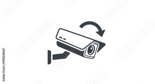 Security camera rotating icon vector.