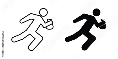 Thief icon, symbols pack for UI designs.