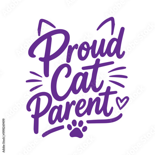 Proud Cat Parent Lettering
