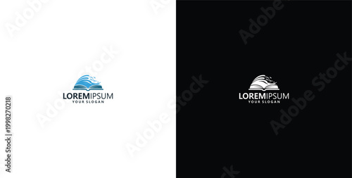 vector logo design wave logo and book logo