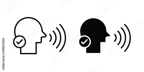 Voice recognition icon, symbols pack for UI designs.