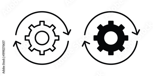 Workflow process icon, symbols pack for UI designs.