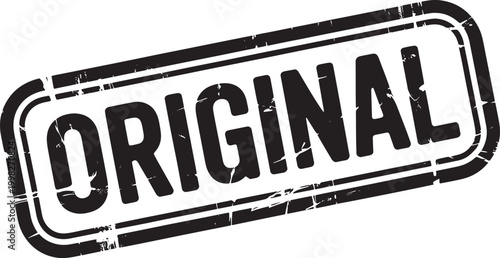 Original rubber stamp imprint with distressed texture, conveying authenticity and uniqueness, perfect for branding or validation purposes, against a clean white background.