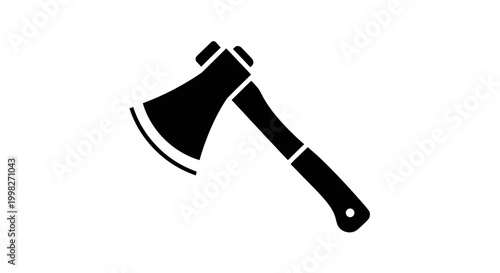 Black and white axe icon symbol.