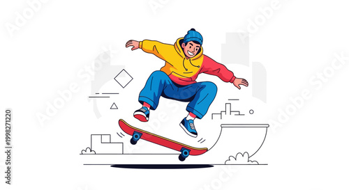 Go skateboarding on a sunny day with a skateboarder in action