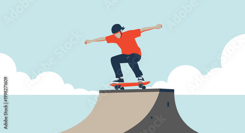 Go skateboarding on a ramp on a sunny day