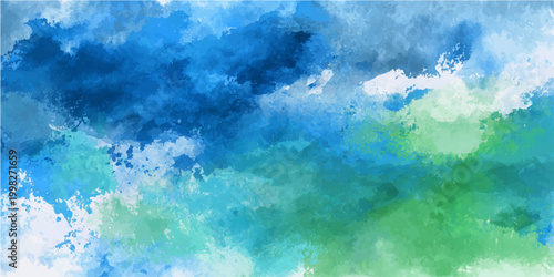An abstract watercolor painting evoking the vastness of the sky and sea, with a dreamy, ethereal quality.