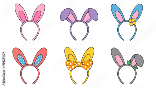 Colorful illustration of five butterflies with floral patterns on their wings fluttering in a lively scene. isolated on transparent background