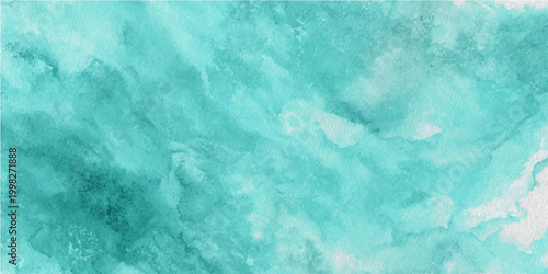 Abstract turquoise watercolor paint background, a fusion of artistry and fluidity that captures the essence of oceanic beauty and ethereal elegance.