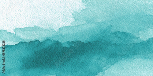 An ethereal watercolor painting of calming teal and turquoise hues evoking serenity and tranquility. The blurred.