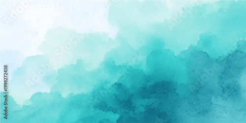 An abstract watercolor-style gradient background in shades of cyan and teal, ideal for adding an artistic touch to your design or project. 