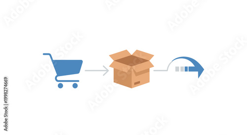 E-commerce delivery process icon set.