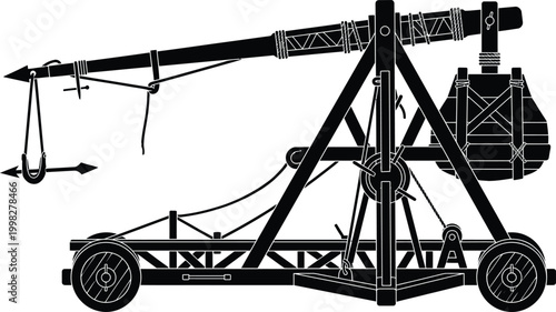 Medieval Trebuchet Siege Engine Silhouette